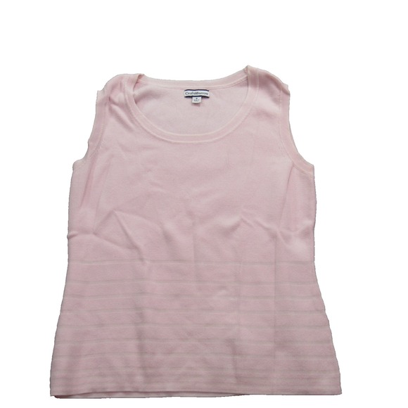Croft & Barrow Sweater Tank Womens Medium Sleeveless Knit Top Classic Striped - Picture 1 of 9
